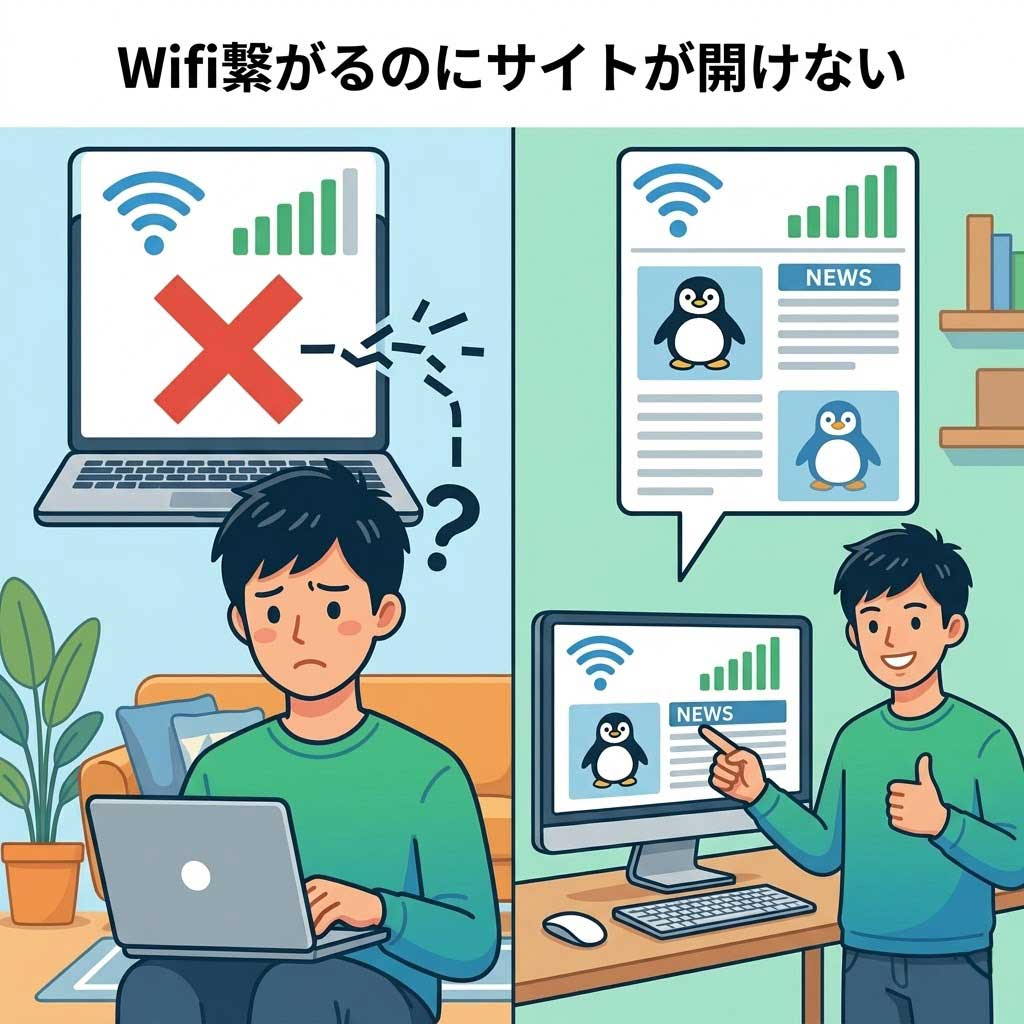 【備忘録】Wi-Fiはつながるのにサイトが開けない原因は「169.254.xxx.xxx」のIPだった【PCトラブル初心者向け対処法】